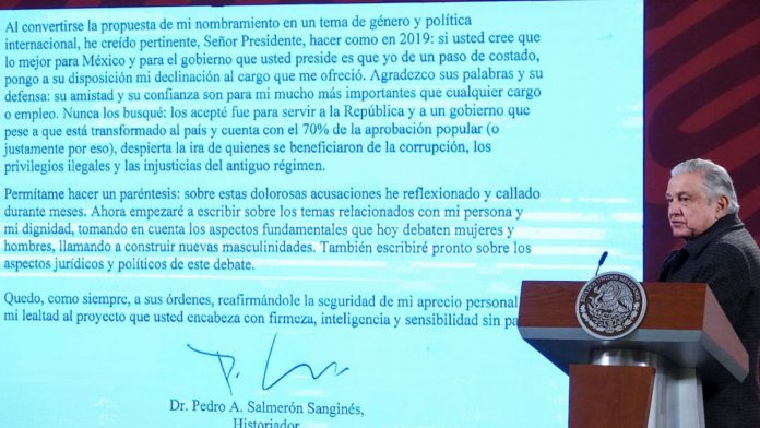Con argumentos machistas, López Obrador defendió a Pedro Salmerón ante Panamá